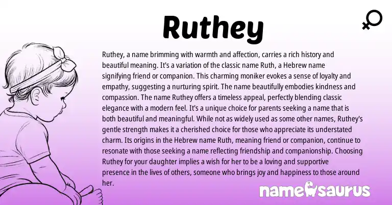 Infographic about Ruthey name meaning, Ruthey is a name from Hebrew origin(s).
