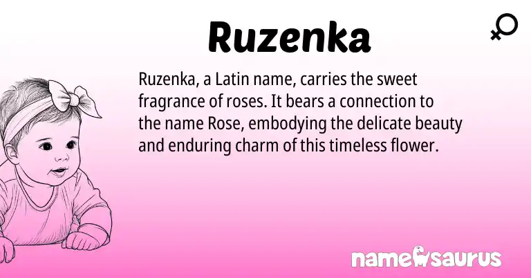 Infographic about Ruzenka name meaning, Ruzenka is a name from Latin origin(s).