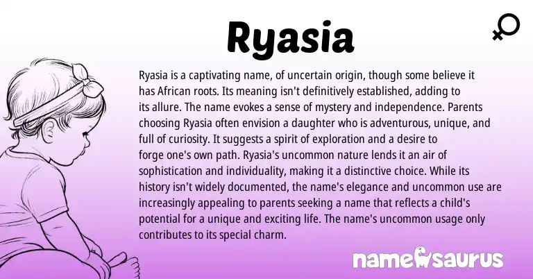 Infographic about Ryasia name meaning, Ryasia is a name from Other origin(s).