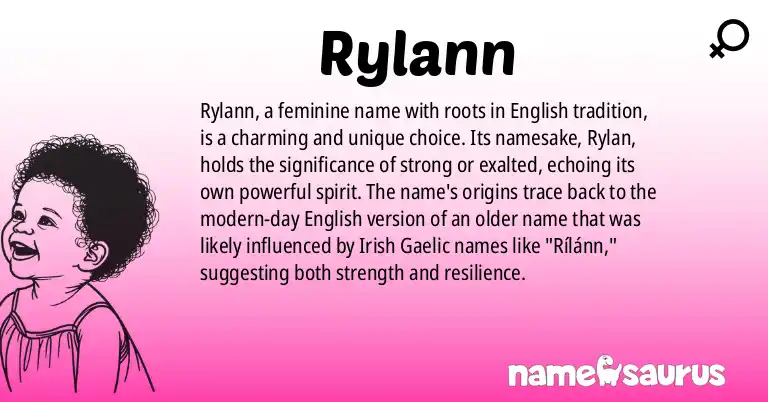 Infographic about Rylann name meaning, Rylann is a name from English origin(s).