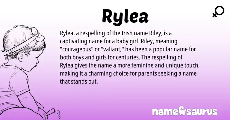 Infographic about Rylea name meaning, Rylea is a name from Irish origin(s).