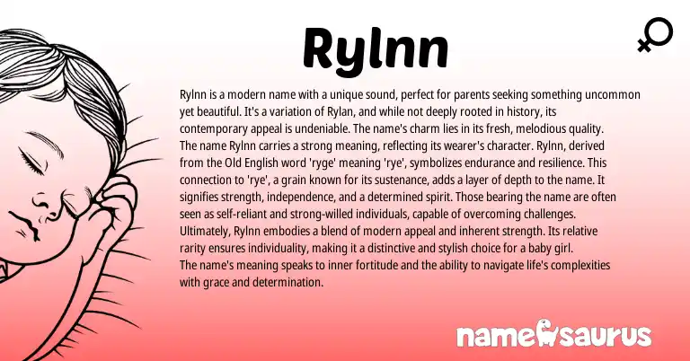 Infographic about Rylnn name meaning, Rylnn is a name from English origin(s).