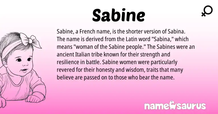 Infographic about Sabine name meaning, Sabine is a name from French, Latin, Italian origin(s).
