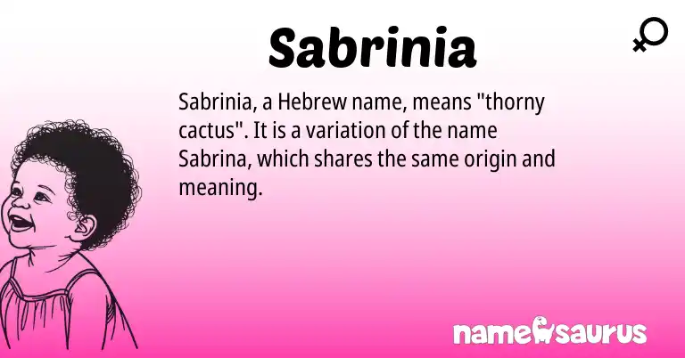 Infographic about Sabrinia name meaning, Sabrinia is a name from Hebrew origin(s).