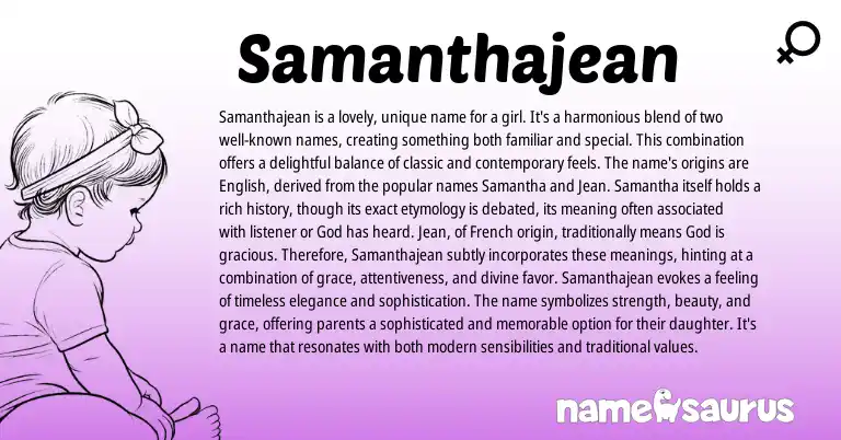 Infographic about Samanthajean name meaning, Samanthajean is a name from Other origin(s).