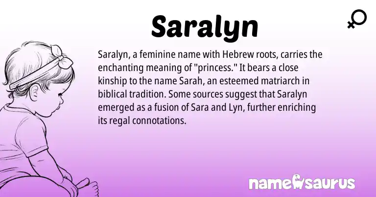 Infographic about Saralyn name meaning, Saralyn is a name from Hebrew origin(s).