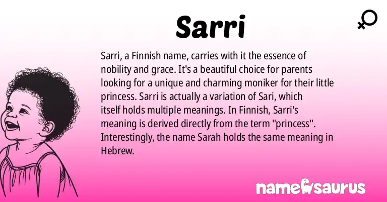 Infographic about Sarri name meaning, Sarri is a name from Finnish origin(s).