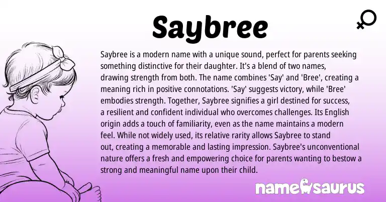 Infographic about Saybree name meaning, Saybree is a name from Other origin(s).