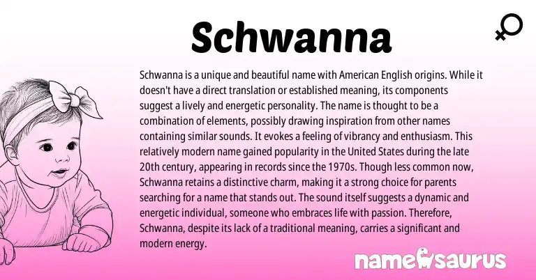 Infographic about Schwanna name meaning, Schwanna is a name from Other origin(s).