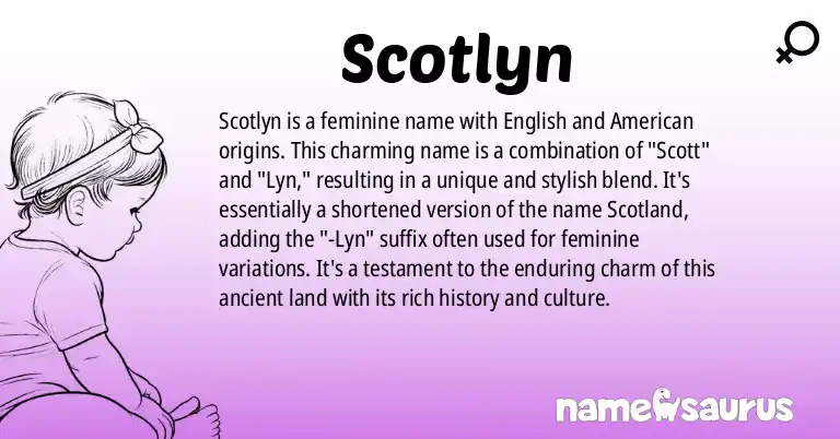 Infographic about Scotlyn name meaning, Scotlyn is a name from English, American origin(s).