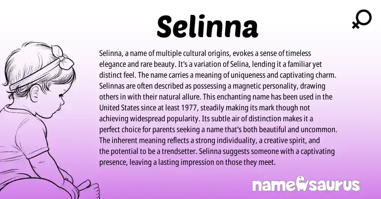 Infographic about Selinna name meaning, Selinna is a name from Other origin(s).