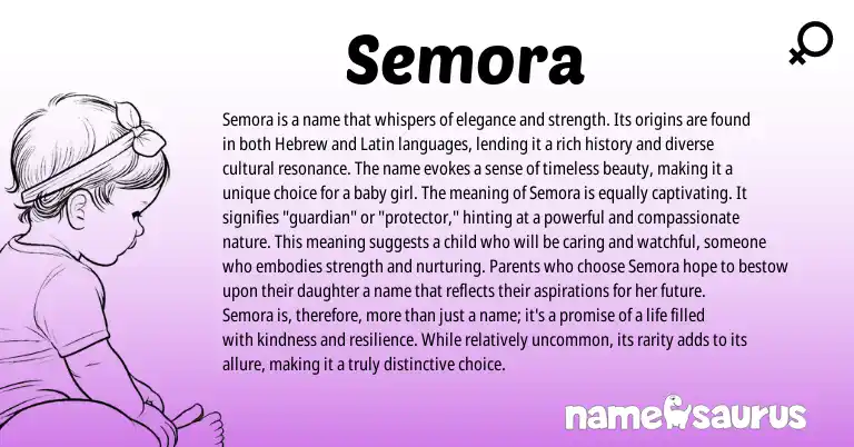 Infographic about Semora name meaning, Semora is a name from Hebrew origin(s).