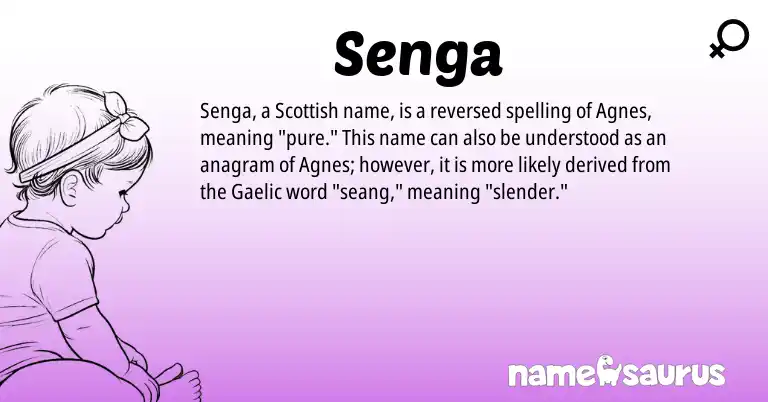 Infographic about Senga name meaning, Senga is a name from Gaelic, Scottish origin(s).