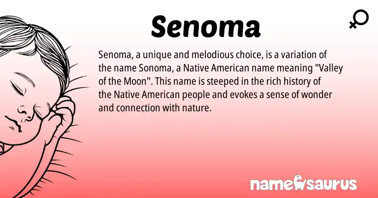 Infographic about Senoma name meaning, Senoma is a name from Native American origin(s).