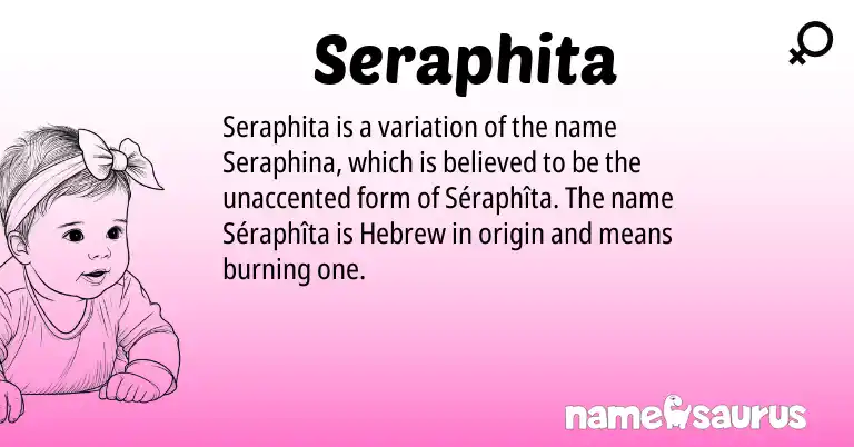Infographic about Seraphita name meaning, Seraphita is a name from Hebrew origin(s).
