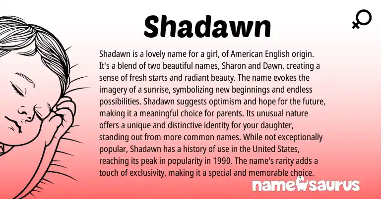 Infographic about Shadawn name meaning, Shadawn is a name from Other origin(s).