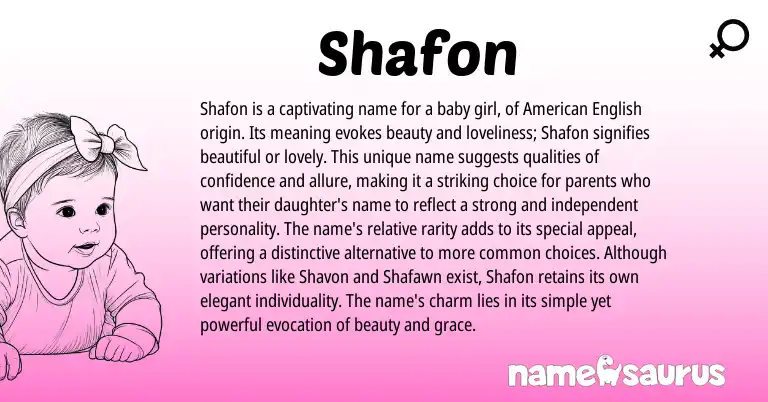 Infographic about Shafon name meaning, Shafon is a name from Other origin(s).