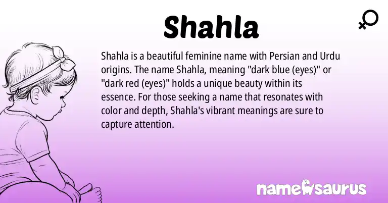 Infographic about Shahla name meaning, Shahla is a name from Persian, Urdu origin(s).