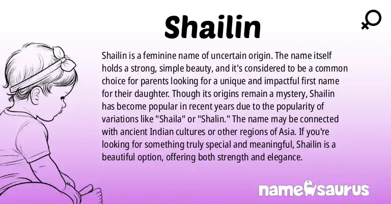 Infographic about Shailin name meaning, Shailin is a name from N/A origin(s).