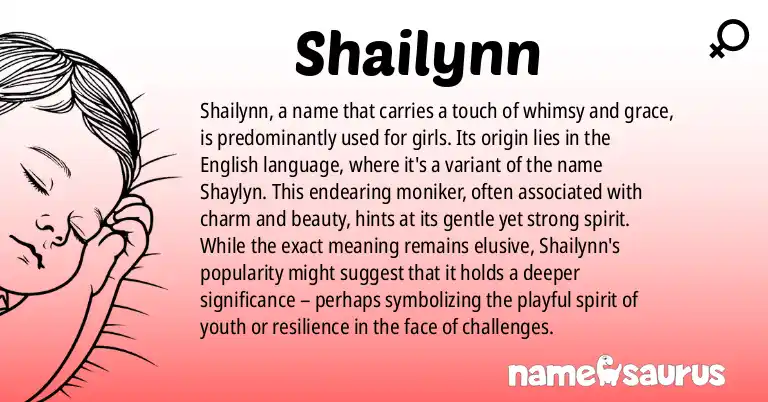 Infographic about Shailynn name meaning, Shailynn is a name from English origin(s).