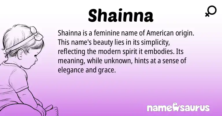Infographic about Shainna name meaning, Shainna is a name from American origin(s).