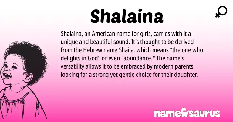 Infographic about Shalaina name meaning, Shalaina is a name from American origin(s).