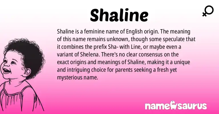 Infographic about Shaline name meaning, Shaline is a name from English origin(s).