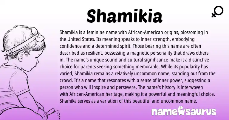 Infographic about Shamikia name meaning, Shamikia is a name from Other origin(s).