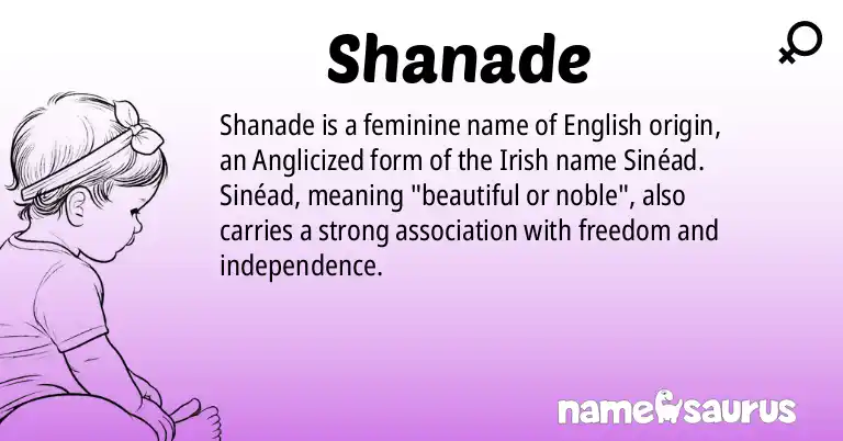 Infographic about Shanade name meaning, Shanade is a name from English origin(s).