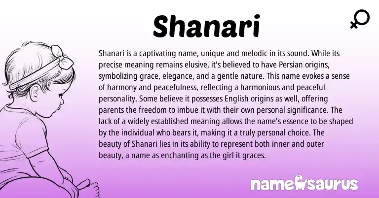 Infographic about Shanari name meaning, Shanari is a name from Persian origin(s).