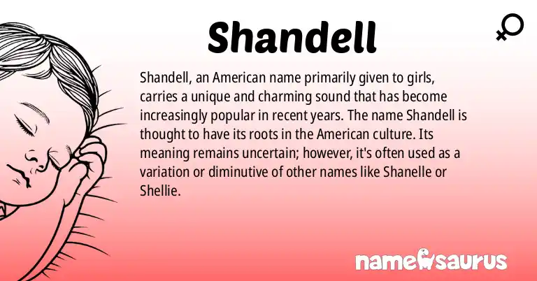 Infographic about Shandell name meaning, Shandell is a name from American origin(s).