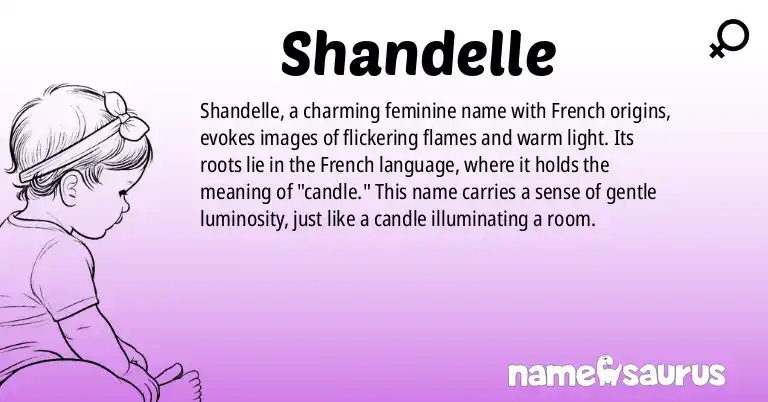 Infographic about Shandelle name meaning, Shandelle is a name from French origin(s).