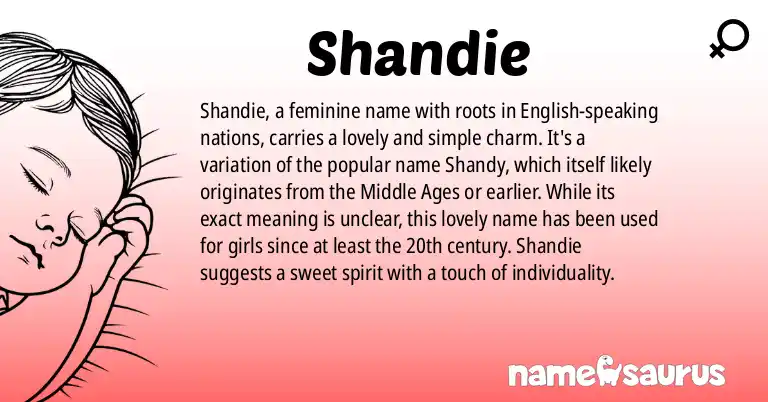Infographic about Shandie name meaning, Shandie is a name from N/A origin(s).