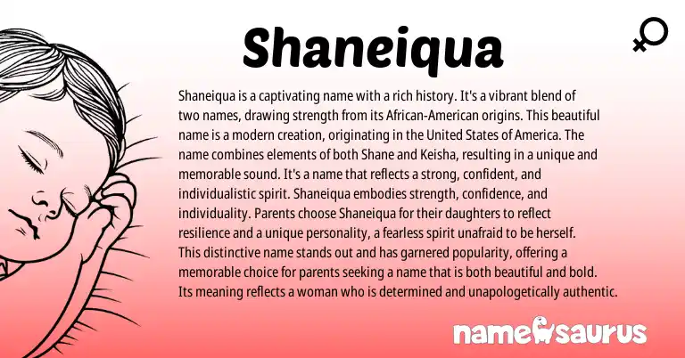 Infographic about Shaneiqua name meaning, Shaneiqua is a name from Other origin(s).