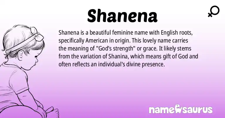 Infographic about Shanena name meaning, Shanena is a name from English (American) origin(s).