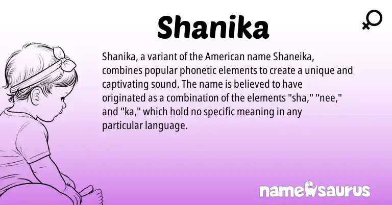 Infographic about Shanika name meaning, Shanika is a name from American origin(s).