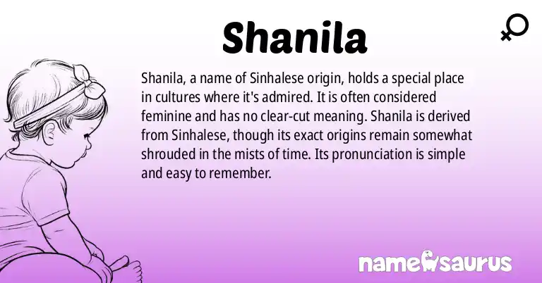 Infographic about Shanila name meaning, Shanila is a name from Sinhalese origin(s).