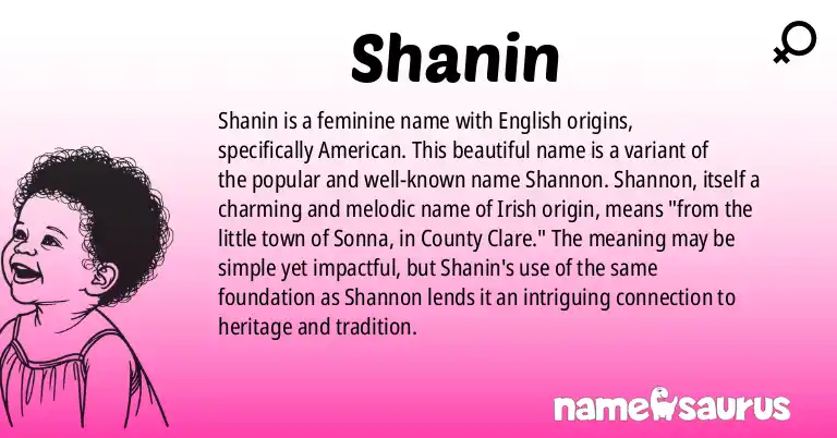 Infographic about Shanin name meaning, Shanin is a name from English (American) origin(s).