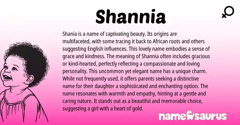 Infographic about Shannia name meaning, Shannia is a name from Germanic, African origin(s).