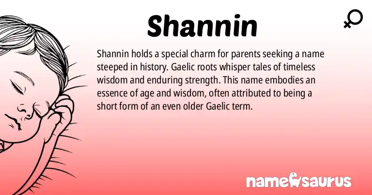 Infographic about Shannin name meaning, Shannin is a name from Gaelic origin(s).