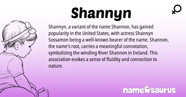 Infographic about Shannyn name meaning, Shannyn is a name from Ireland, United States origin(s).