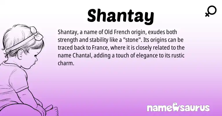Infographic about Shantay name meaning, Shantay is a name from Old French origin(s).