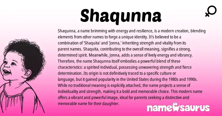 Infographic about Shaqunna name meaning, Shaqunna is a name from Other origin(s).