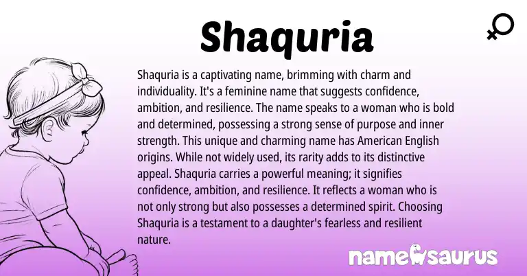 Infographic about Shaquria name meaning, Shaquria is a name from Other origin(s).