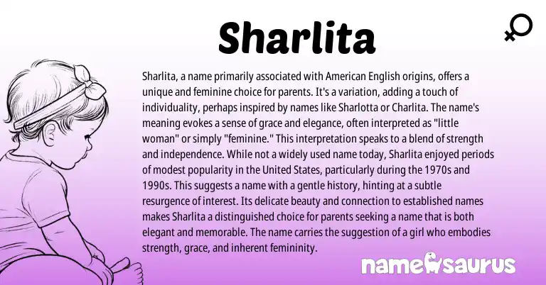 Infographic about Sharlita name meaning, Sharlita is a name from Other origin(s).