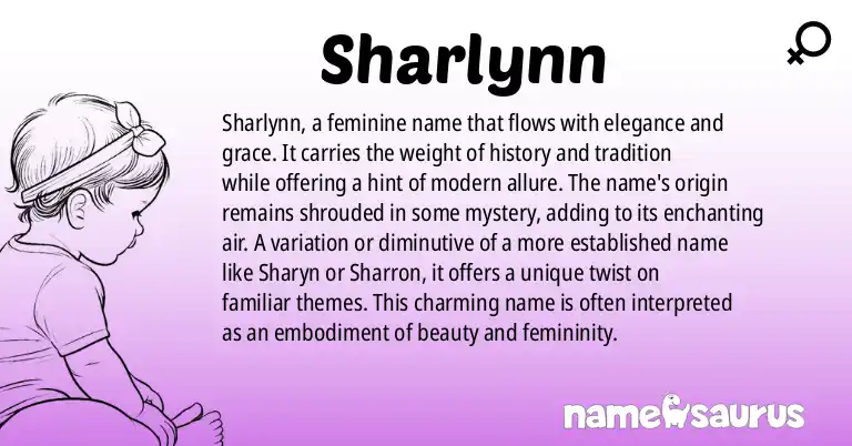 Infographic about Sharlynn name meaning, Sharlynn is a name from N/A origin(s).