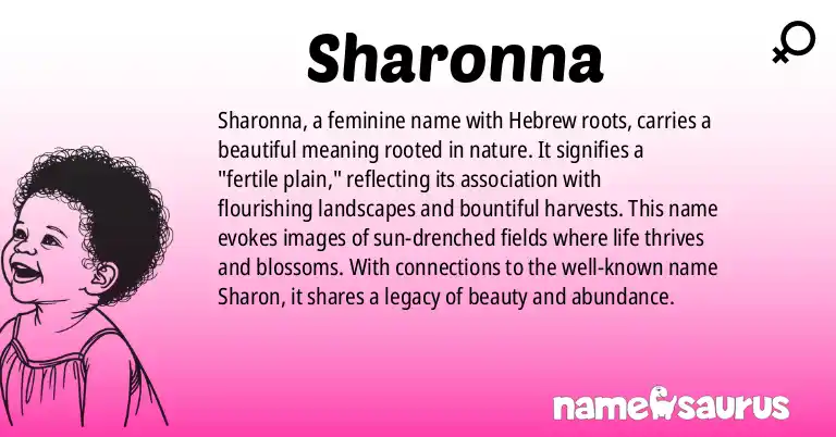Infographic about Sharonna name meaning, Sharonna is a name from Hebrew origin(s).