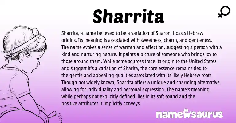 Infographic about Sharrita name meaning, Sharrita is a name from Hebrew origin(s).