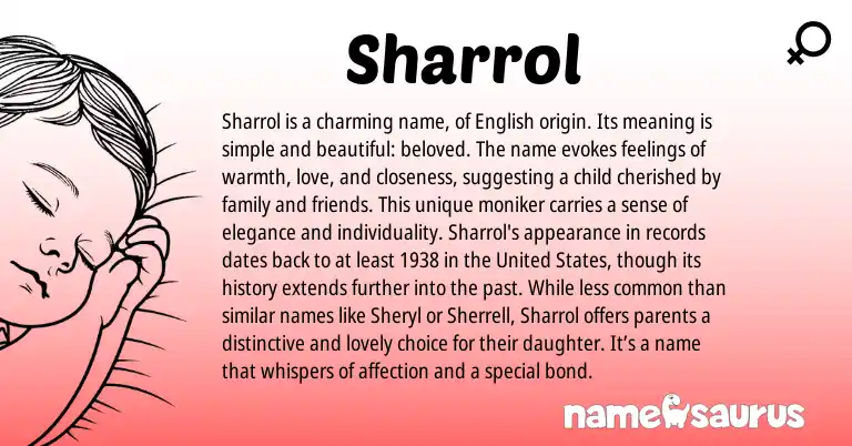 Infographic about Sharrol name meaning, Sharrol is a name from English origin(s).