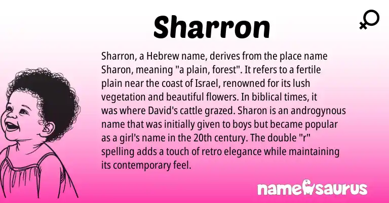 Infographic about Sharron name meaning, Sharron is a name from Hebrew origin(s).